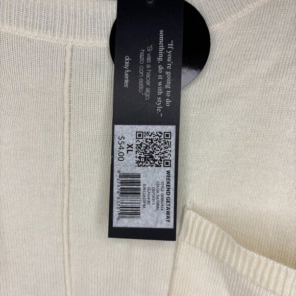 DAISY FUENTES NEW Weekend Getaway Sweater Womens XL Cream Long Sleeve Soft - Picture 6 of 6